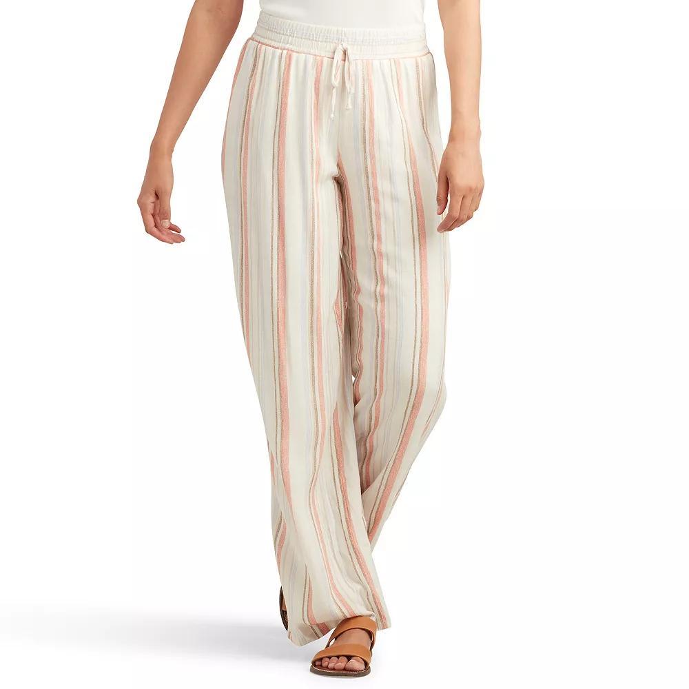 Women's AB Studio Pull-On Elastic Waist Pants, Size: XL, B Pink Stripe Product Image