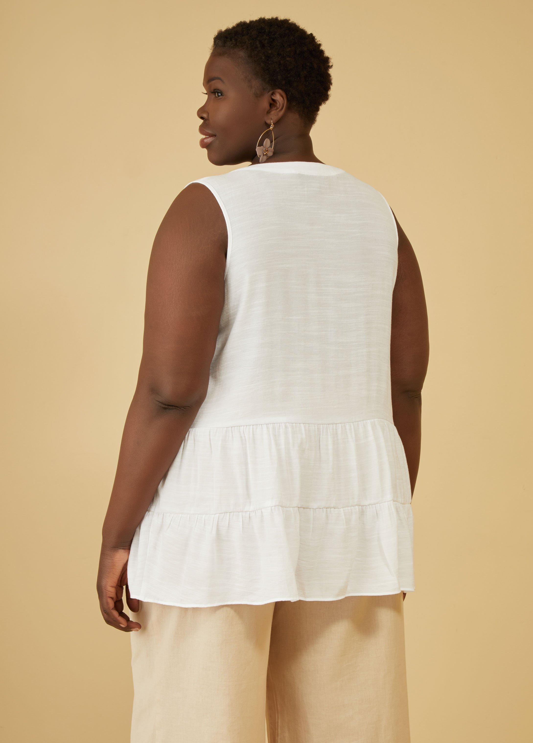 Flounced Slub Woven Top Product Image