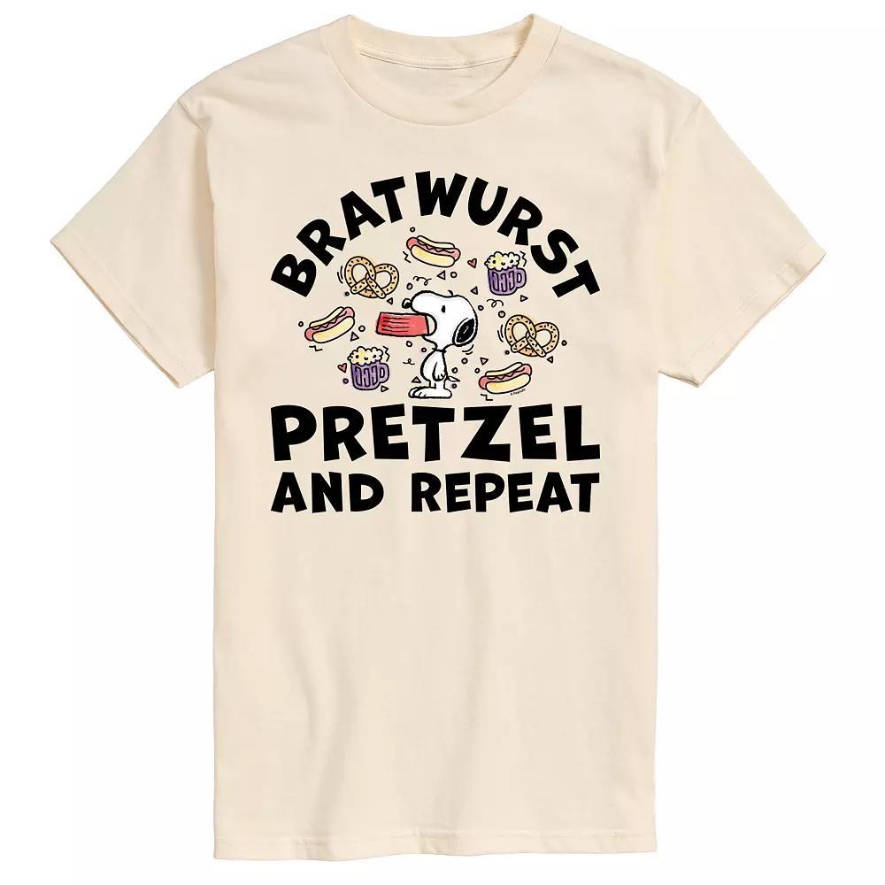 Mens Peanuts Bratwurst Pretzel Repeat Graphic Tee Product Image