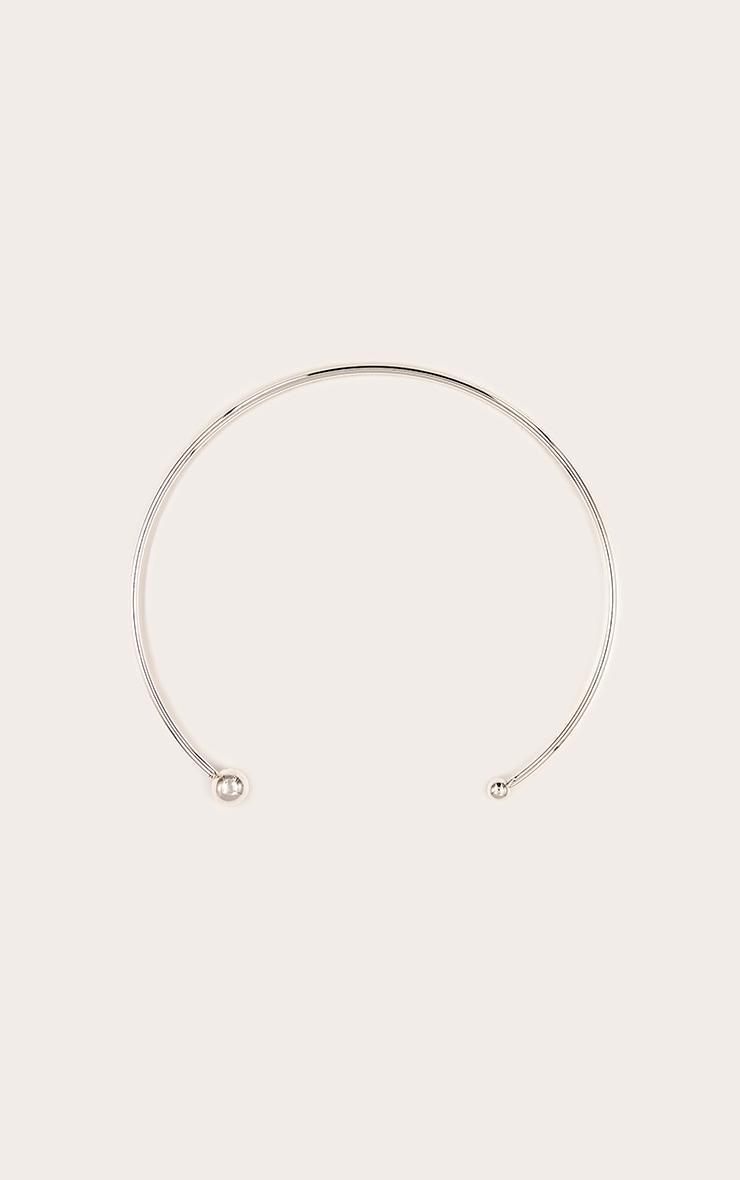 Silver  Smooth Spherical Detail Collar Necklace Product Image