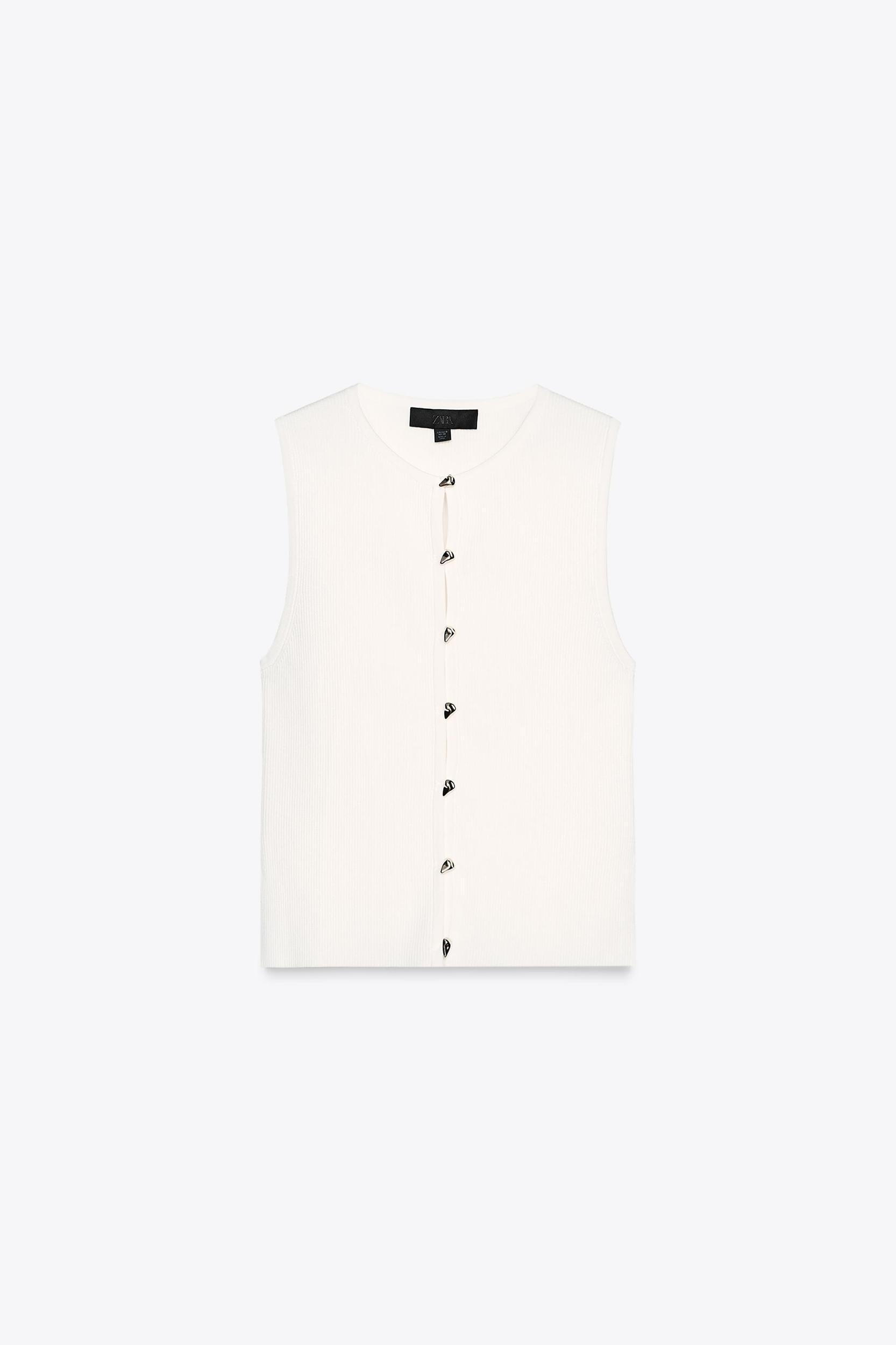 RIB KNIT VEST TOP Product Image