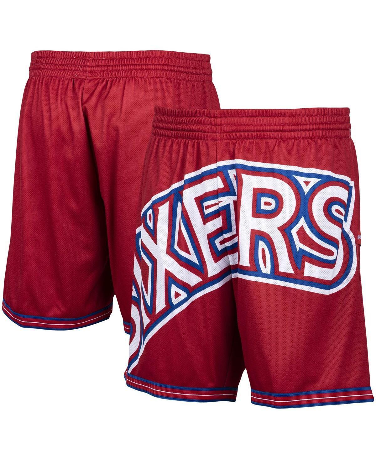 Men's Mitchell & Ness Red Philadelphia 76ers Hardwood Classics Big Face 2.0 Shorts, Size: Large, 76r Red Product Image
