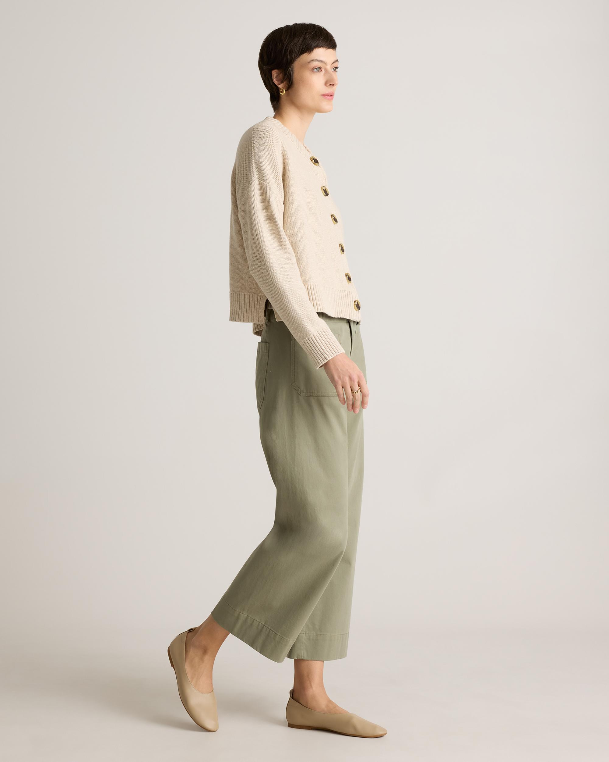 Quince | Women's Cropped Cardigan Sweater Size XS, Organic Cotton Product Image