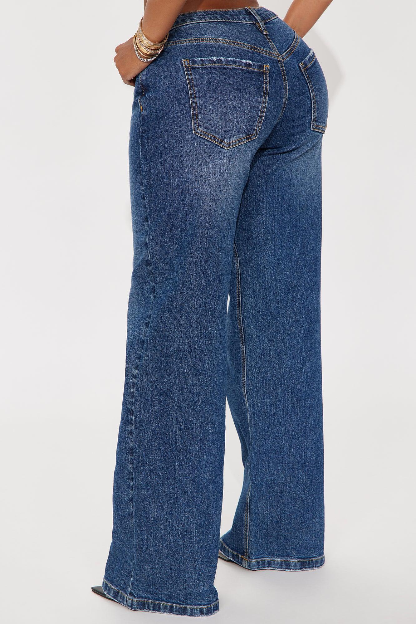Downtown Wide Leg Denim Jeans - Medium Wash Product Image