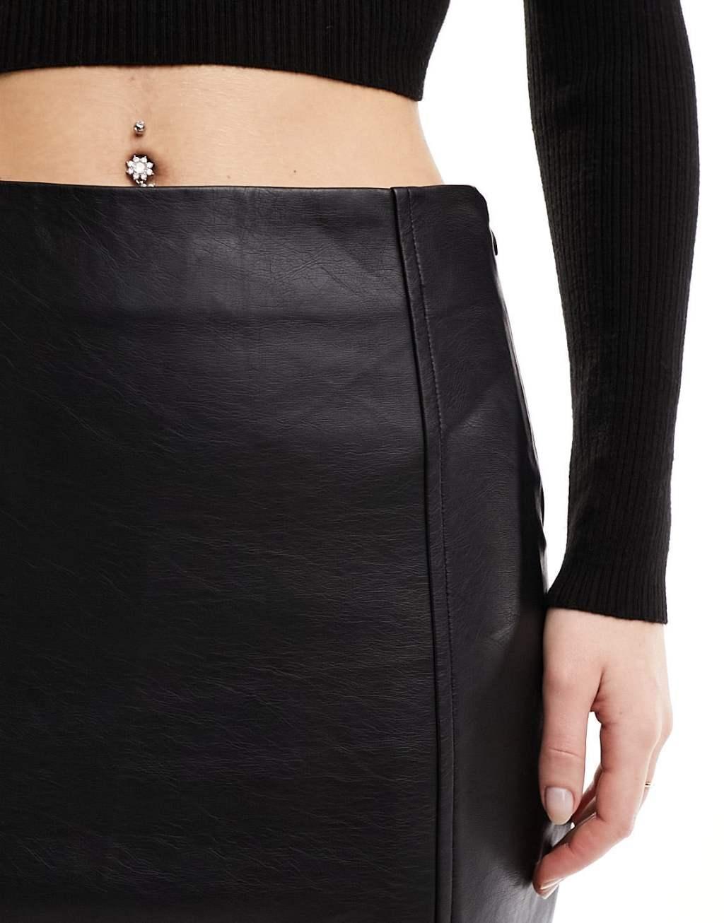Miss Selfridge faux leather mini skirt Product Image