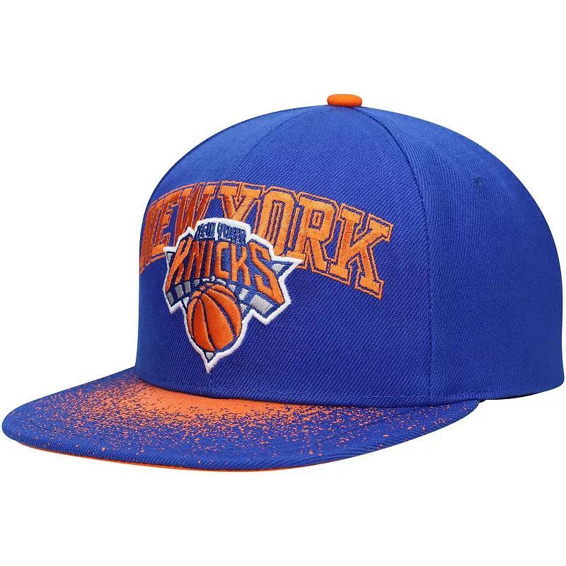 Mens Mitchell & Ness Blue New York Knicks Hardwood Classics Energy Re-Take Speckle Brim Snapback Hat Product Image