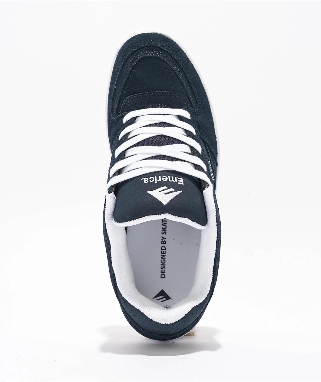 Emerica Mute Navy & White Skate Shoes Product Image