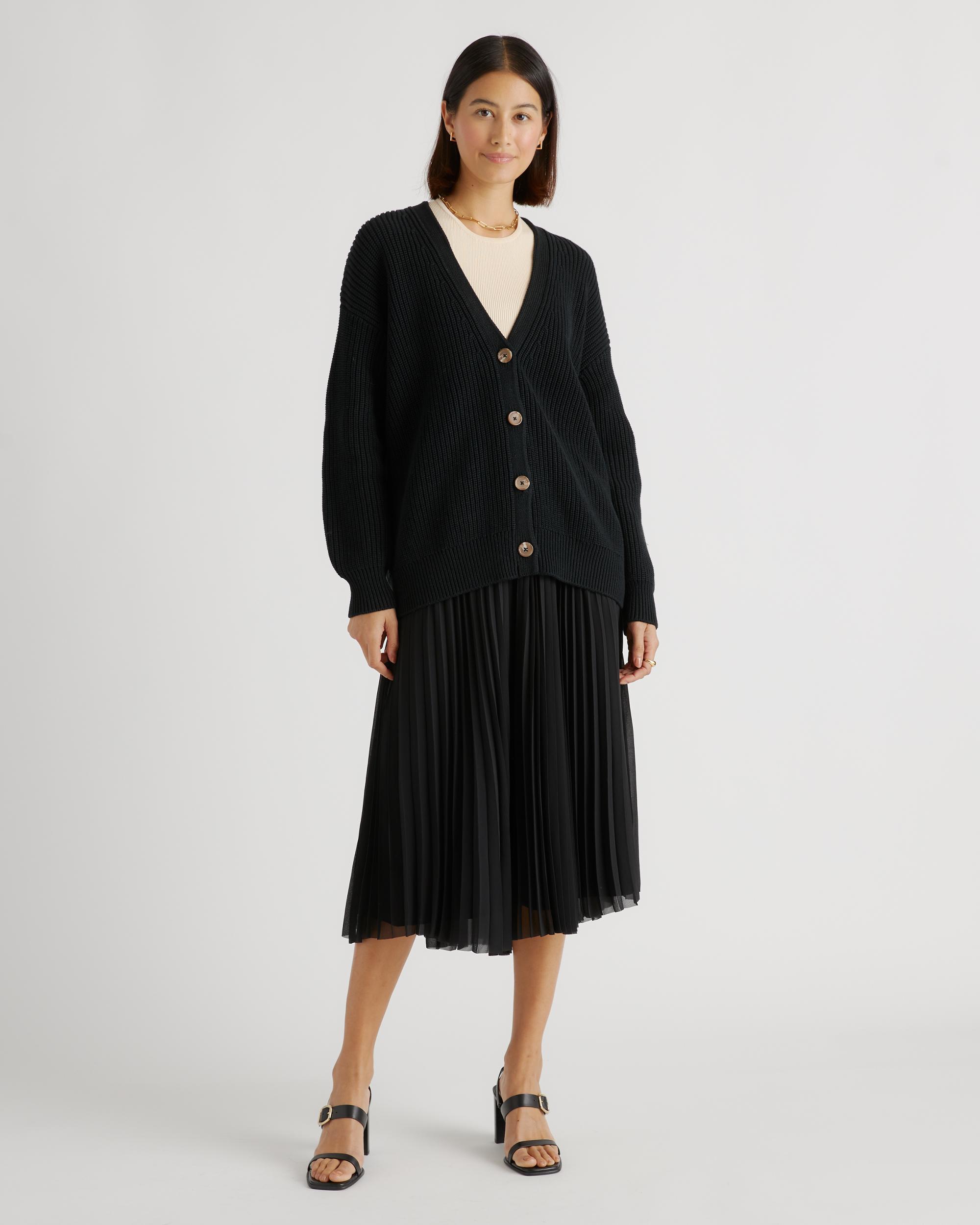 Quince | Women's OverSized Boyfriend Cardigan Sweater Organic Cotton Product Image