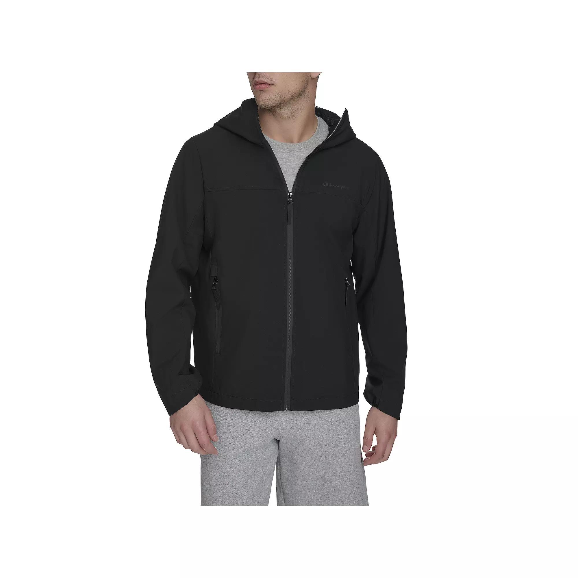 Men's Champion® Hooded Rain Jacket, Size: Large, Black Product Image
