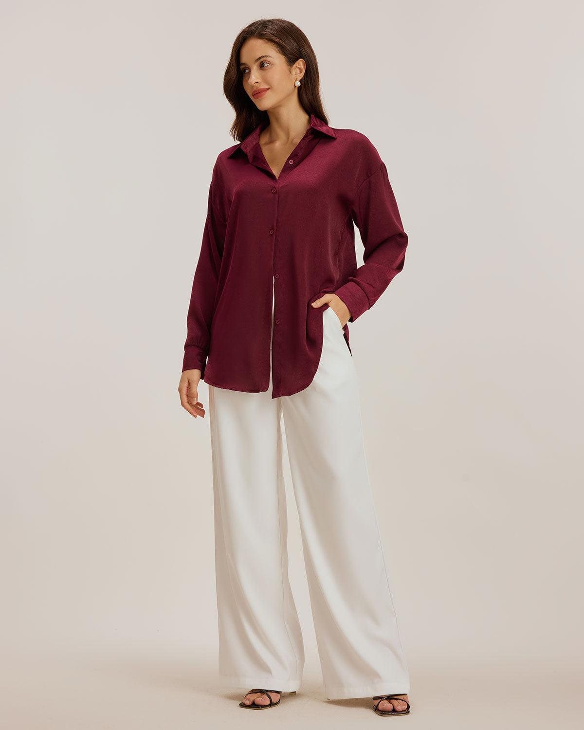 Red Button Loose Shirt Product Image