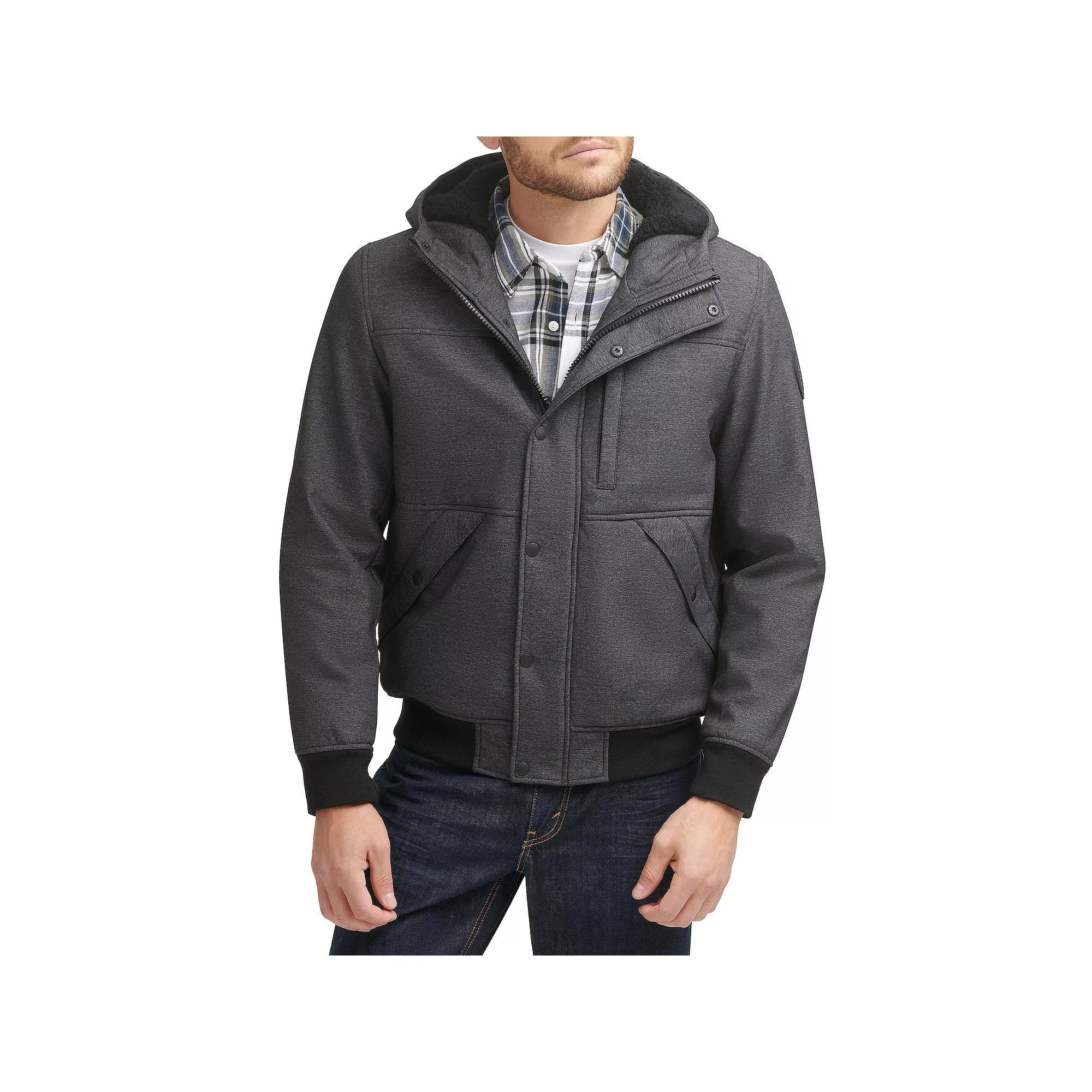Men's Levi's® Mixed Media Hooded Bomber Jacket, Size: Large, Grey Product Image