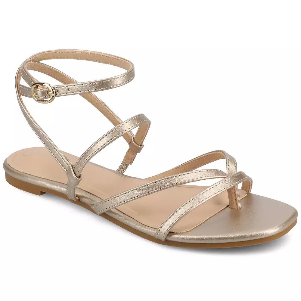 Journee Serissa Women's Strappy Sandals, Size: 9, Beige Product Image