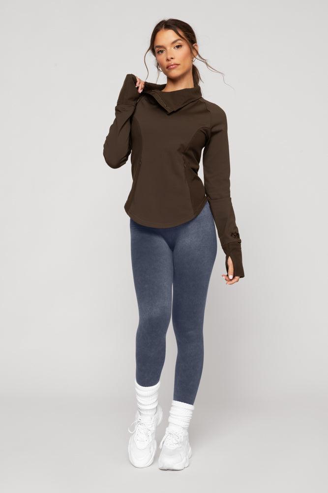 Chasing Pavements Mockneck Pullover - Grasshopper Product Image