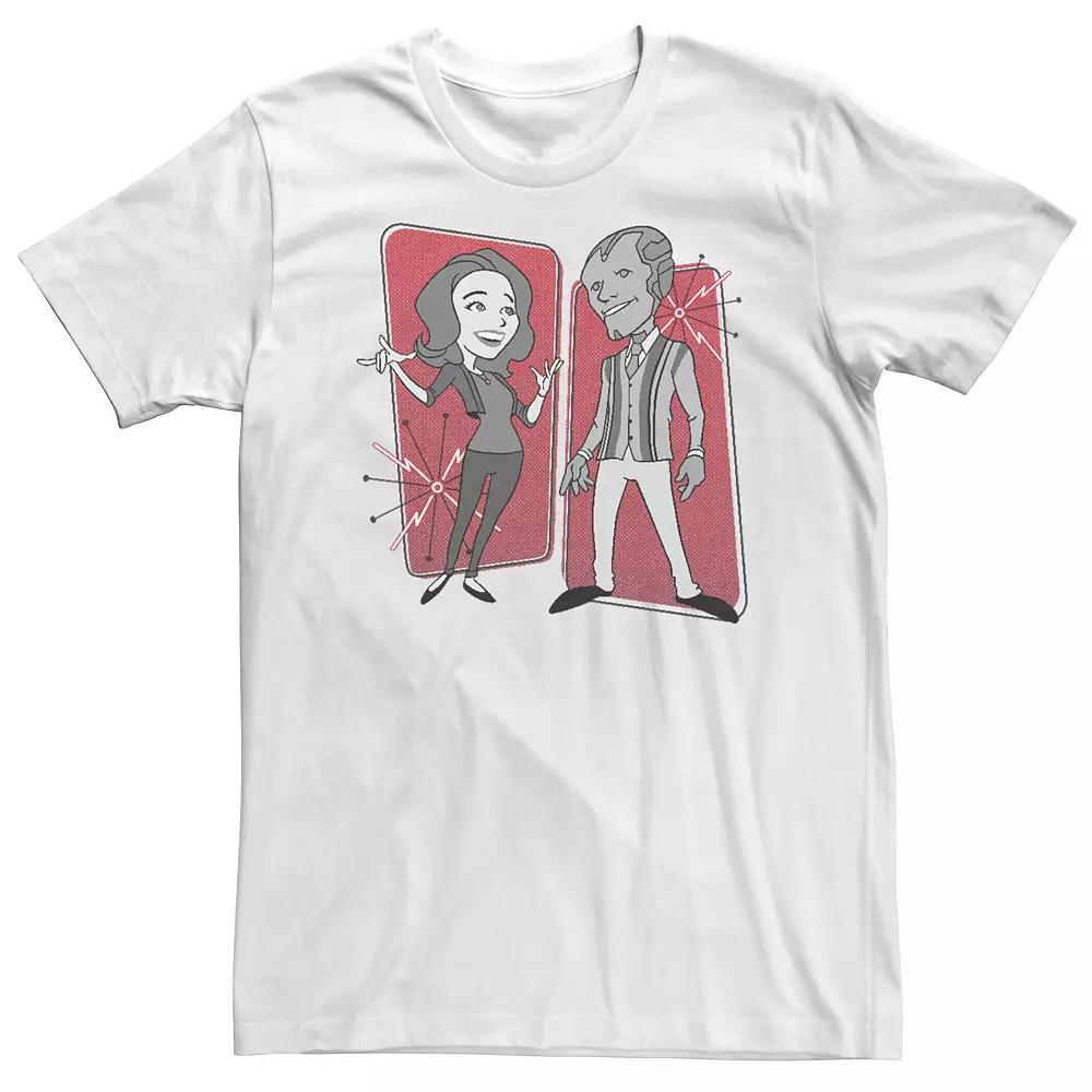 Big & Tall Marvel WandaVision Wanda & Vision '50s Cartoons Tee, Men's, Size: 5XL, White Product Image