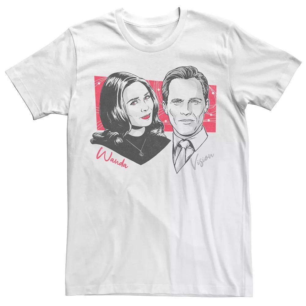 Men's Marvel WandaVision Wanda & Vision Retro Portrait Tee, Size: Large, White Product Image