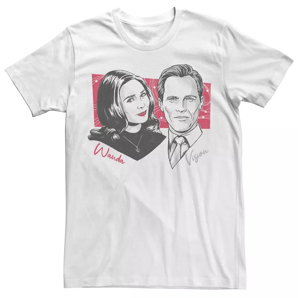 Men's Marvel WandaVision Wanda & Vision Retro Portrait Tee, Size: Large, White Product Image