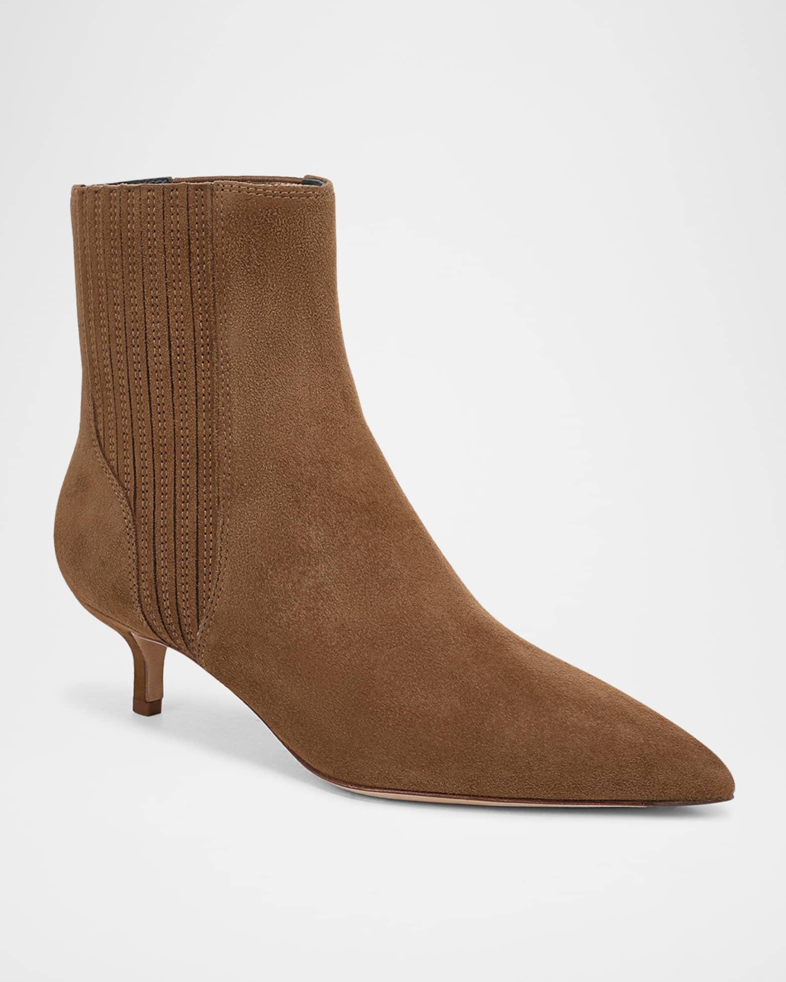 Lisa Suede Kitten-Heel Booties Product Image