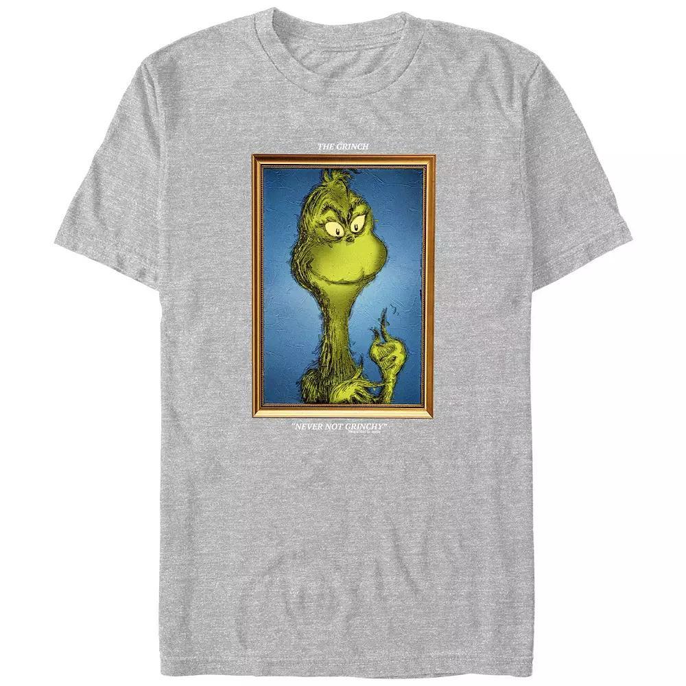 Big & Tall Dr. Seuss Grinch Portrait Never Not Grinchy Graphic Tee, Men's, Size: 3XL, Athletic Grey Product Image