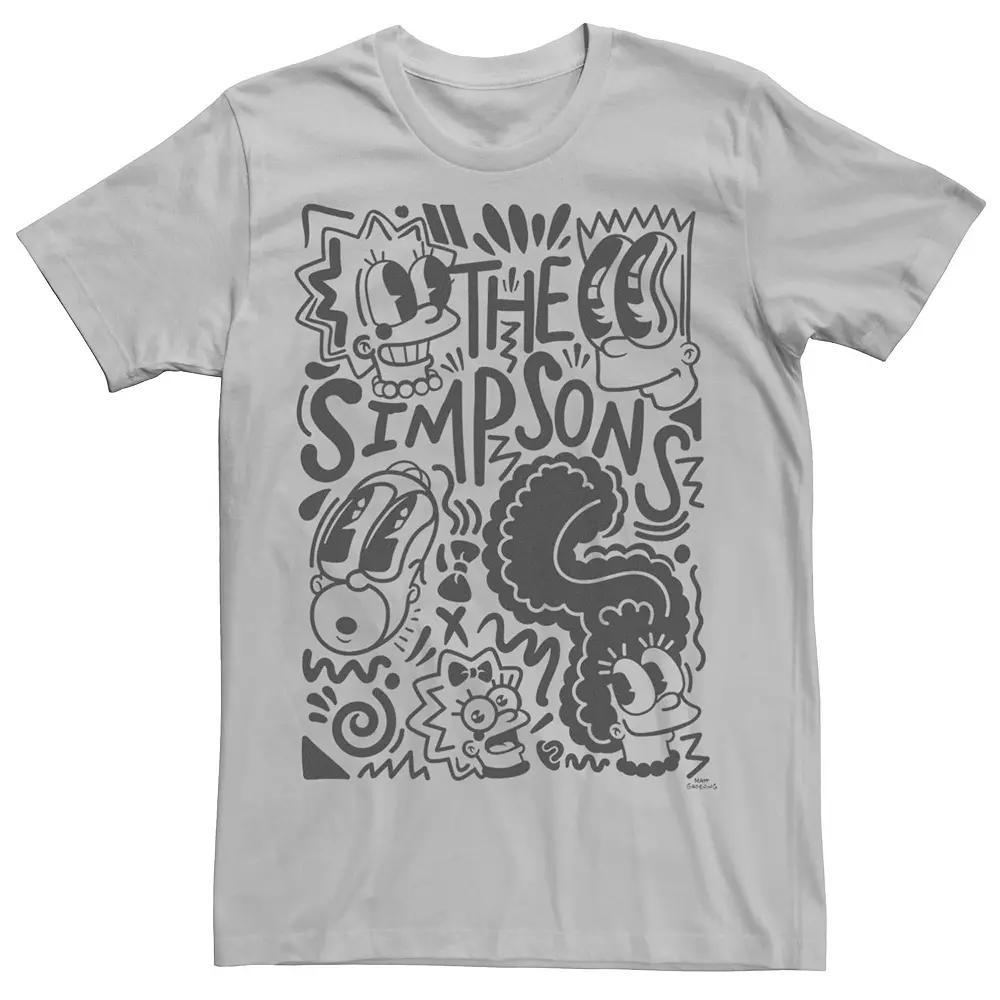 Men's The Simpsons Pop Art Mashup Tee, Size: Small, Silver Product Image
