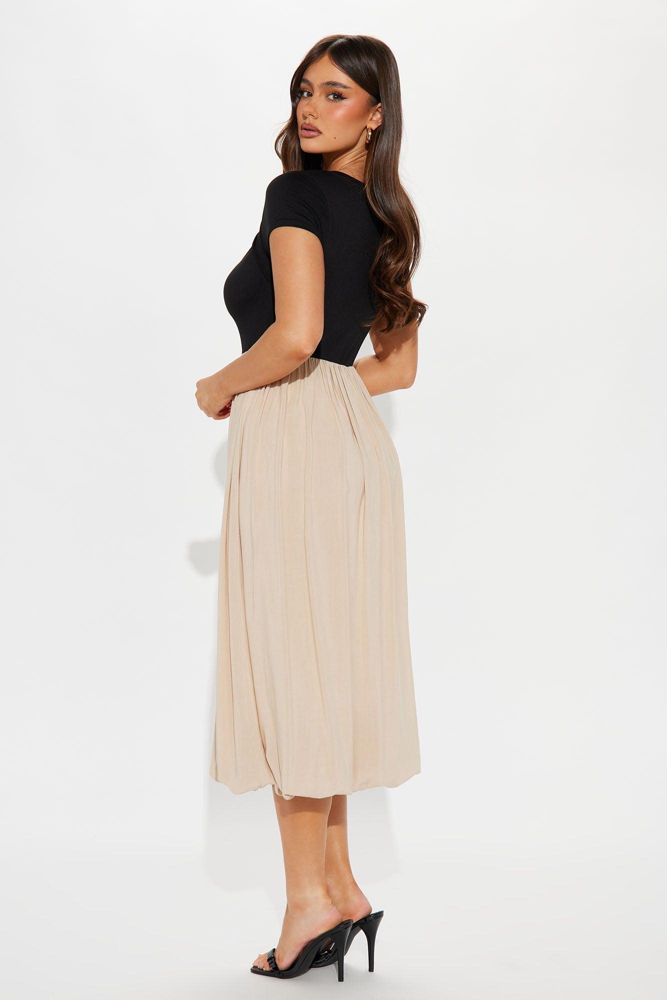 Addison Bubble Midi Dress - Black/combo Product Image