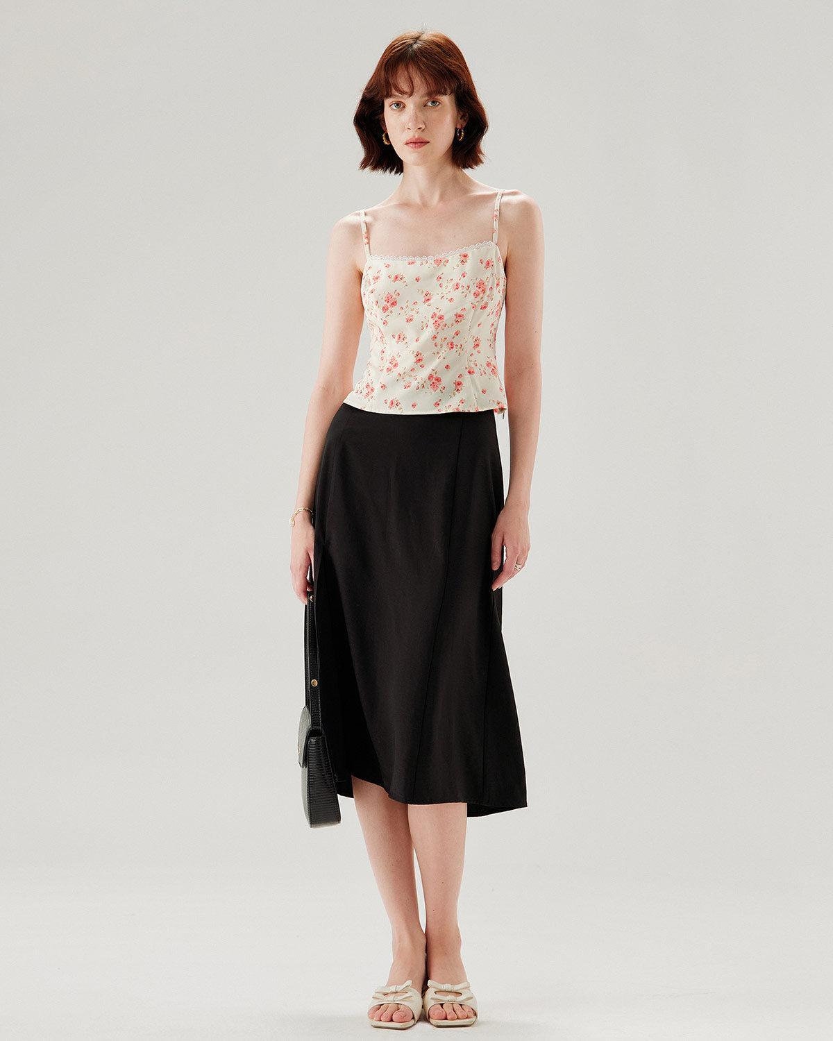 Pink Floral Cropped Cami Top Product Image