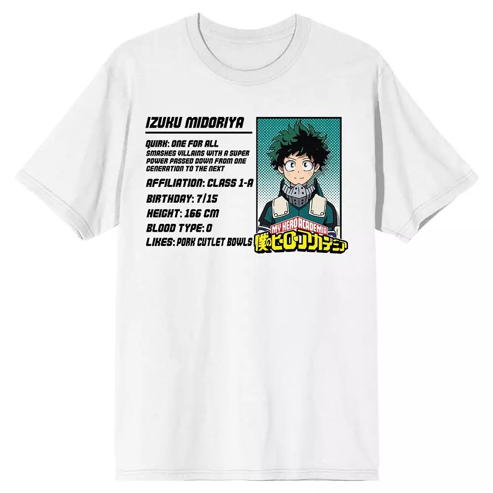 Men's My Hero Academia Deku Name Tee, Size: Medium, White Product Image