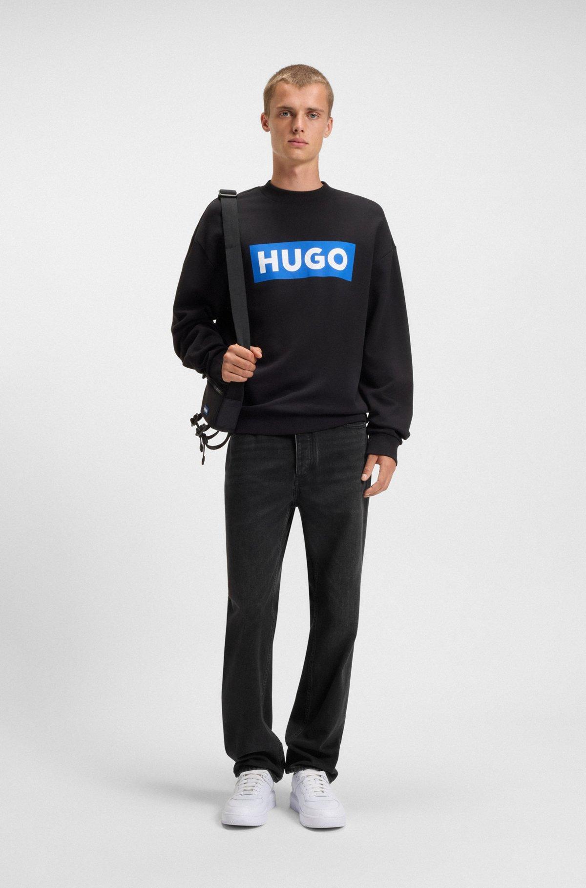 Regular-fit jeans in dark-gray denim Product Image