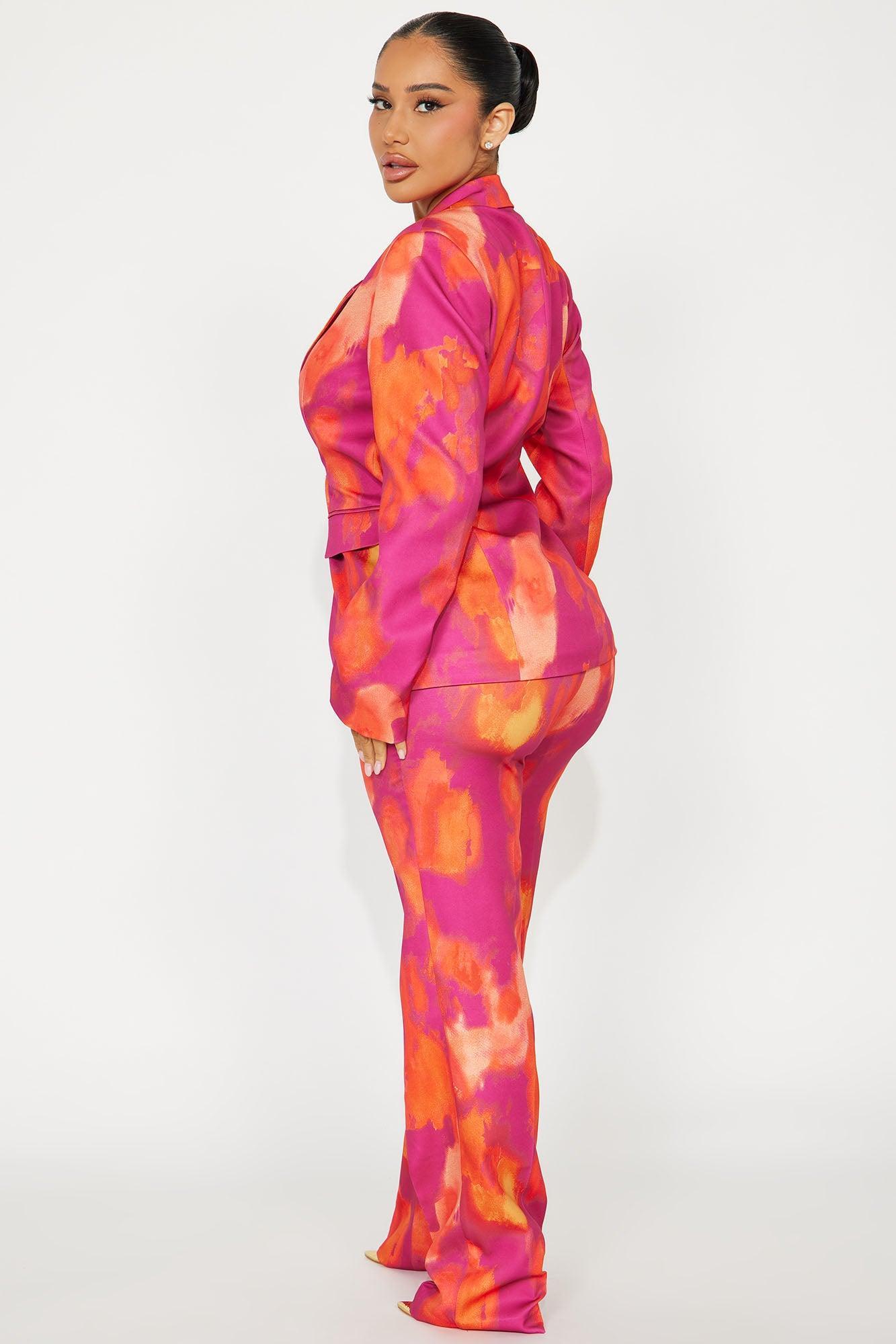 Alexandria Pant Set - Pink/combo Product Image