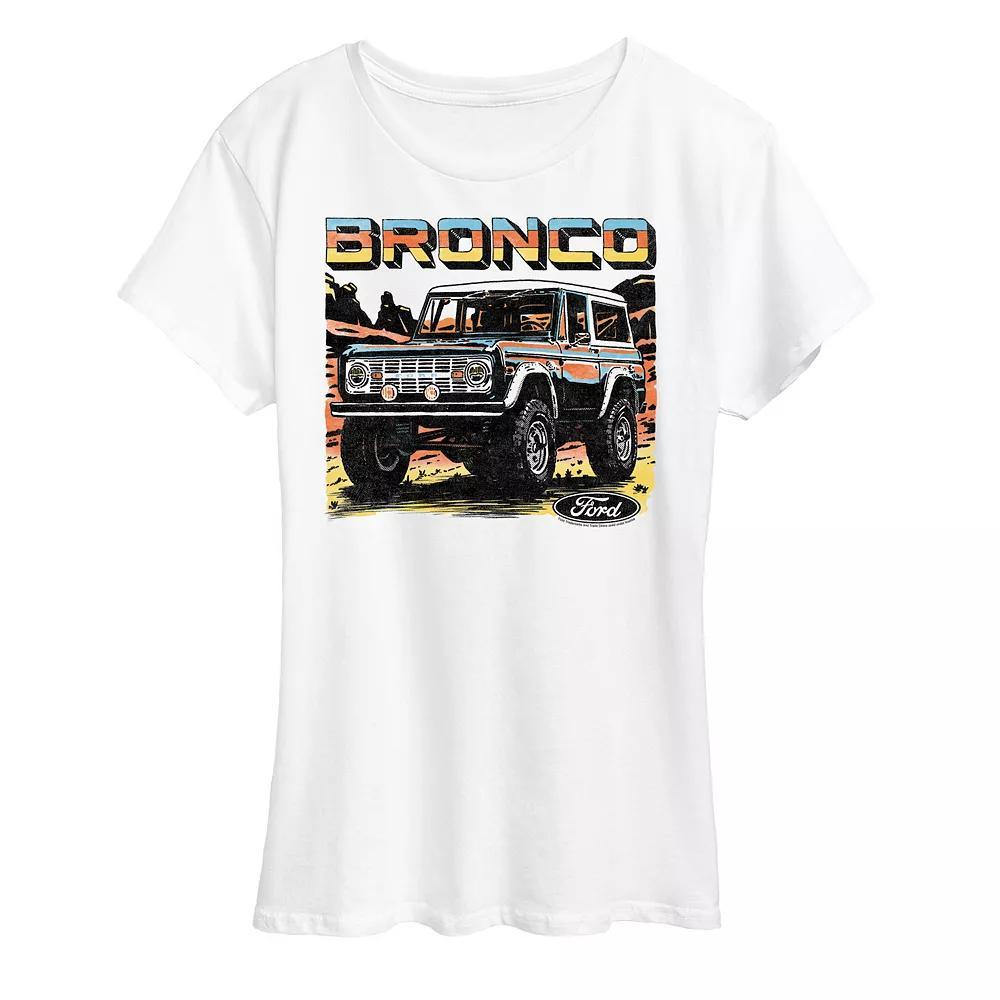 Womens Ford Bronco Illustration Graphic Tee Grey Royal Blue Product Image