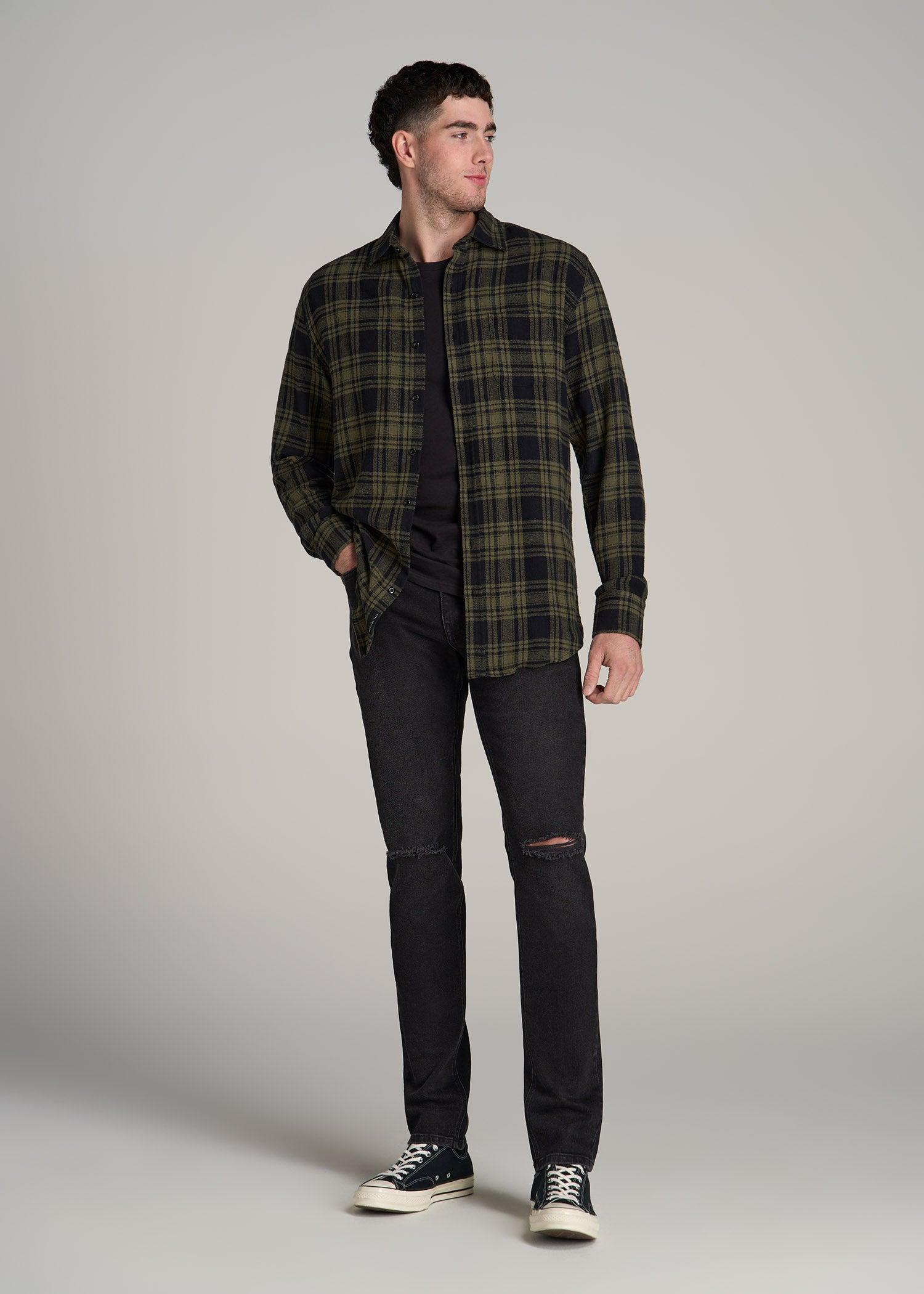 Dylan Slim Fit Jeans for Tall Men in Distressed Onyx Black Wash Product Image