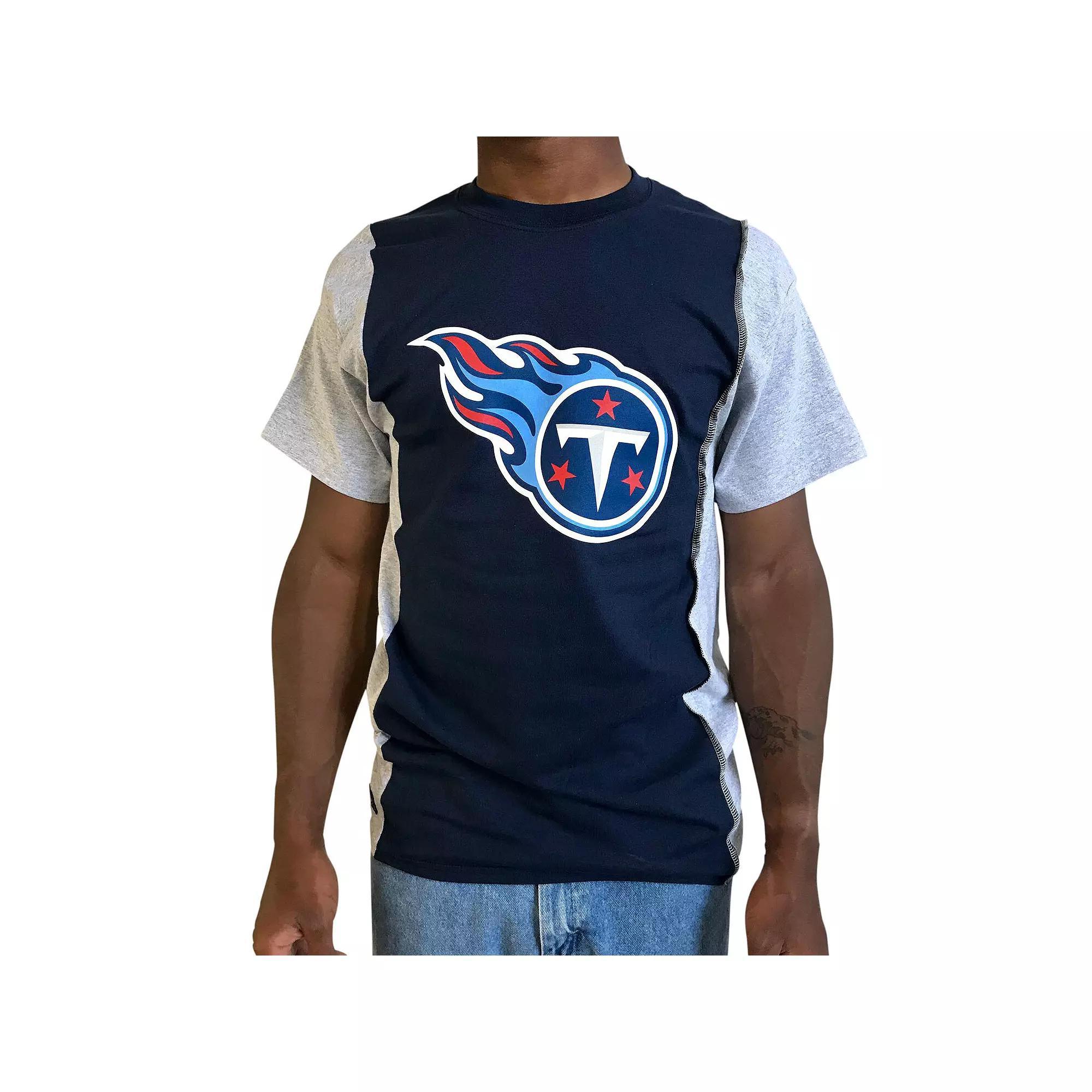 Mens Refried Apparel /Gray Tennessee Titans Sustainable Upcycled Split T-Shirt Blue Product Image