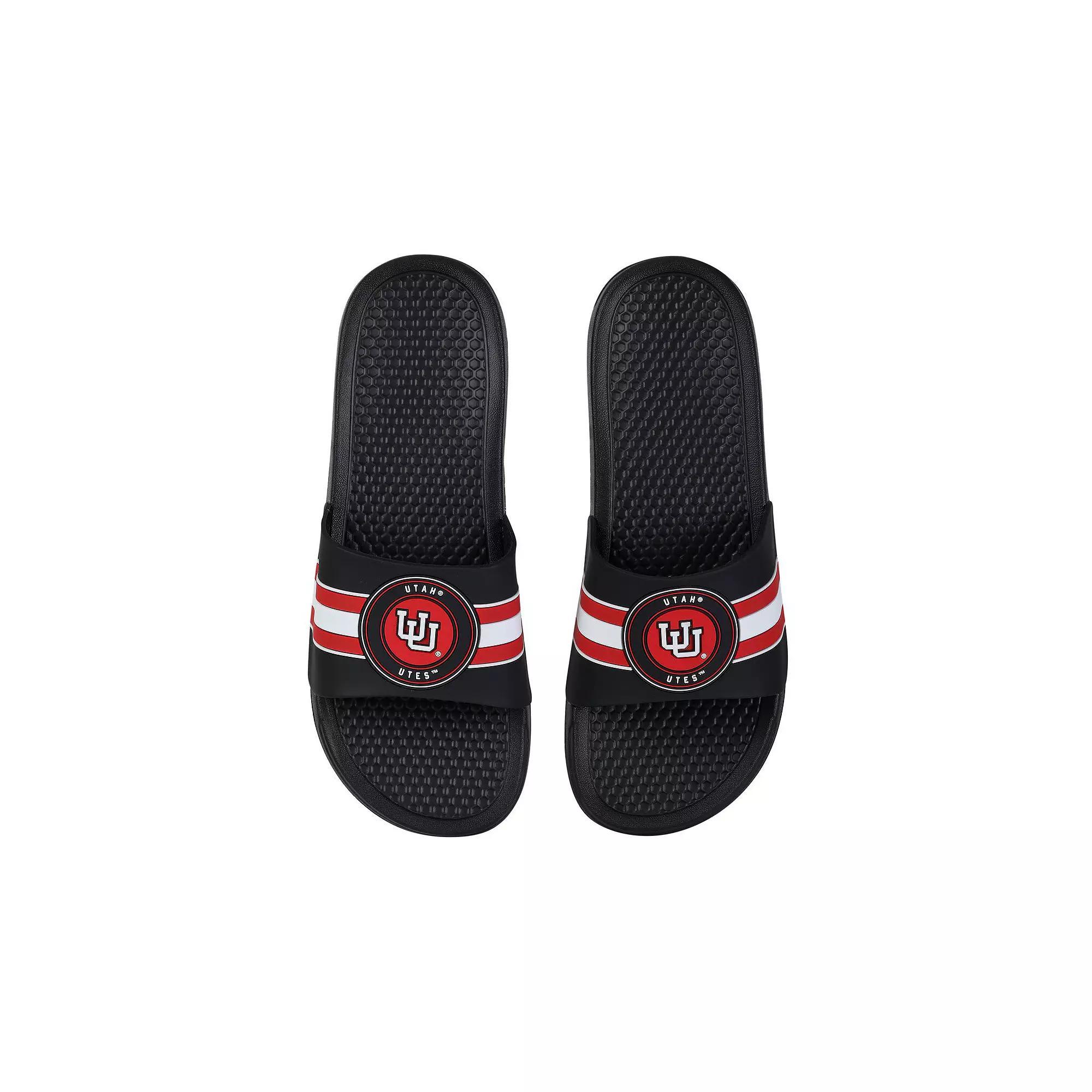FOCO Utah Utes Stripe Raised Slide Sandals, Men's, Size: 13-14, Ute Team Product Image