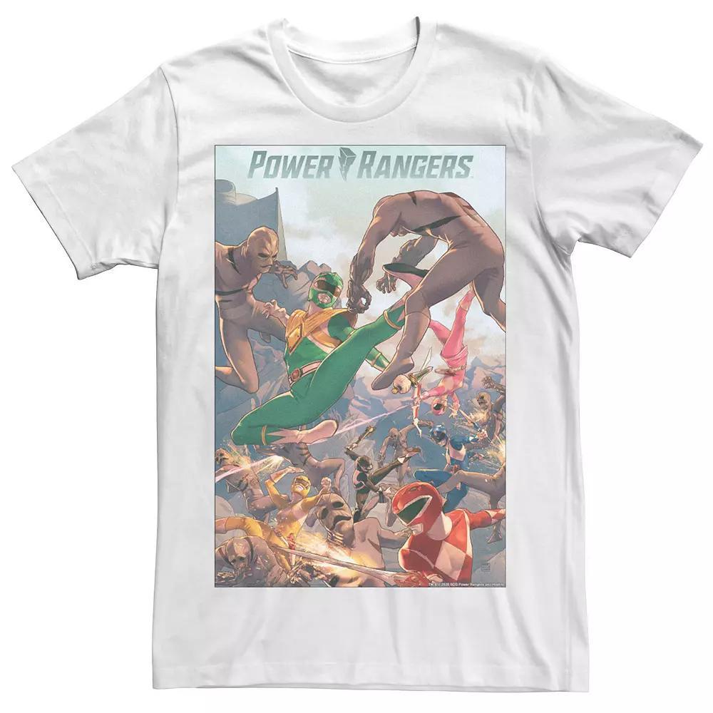 Men's Power Rangers Battle Poster Tee, Size: Small, White Product Image