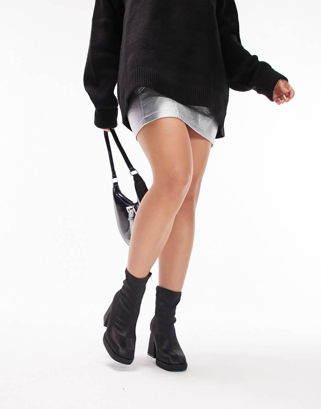 Topshop Wide Fit Martha over the knee stretch boot Product Image