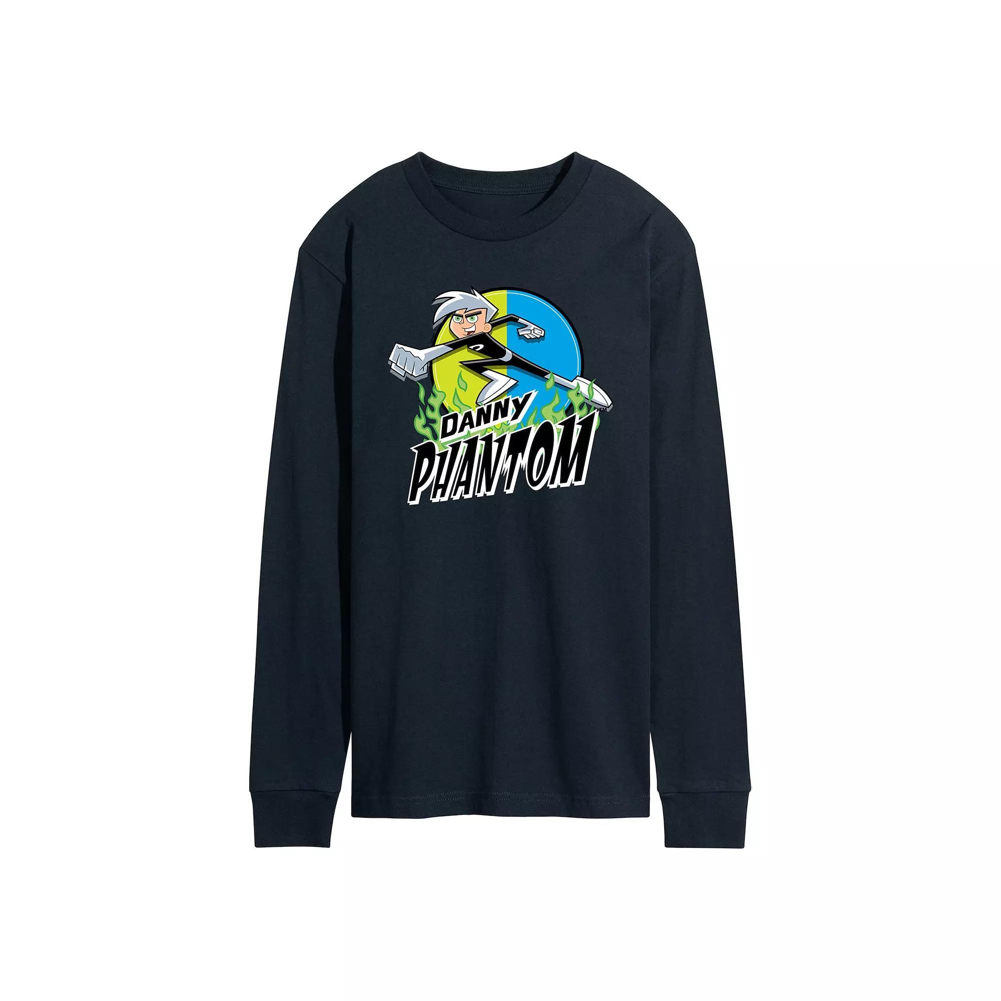 Mens Danny Phantom Danny Badge Graphic Tee Grey Gray Product Image