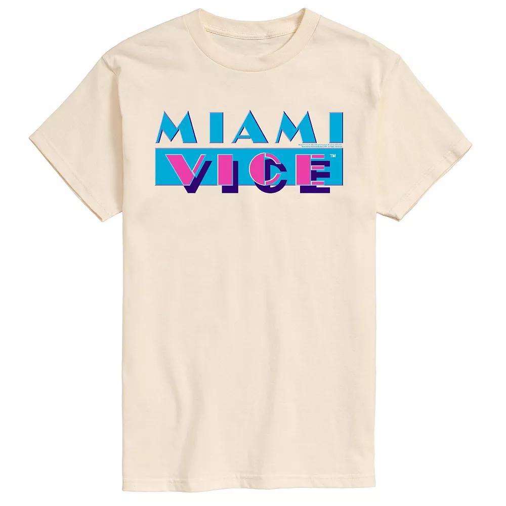 Big & Tall Miami Vice Logo Graphic Tee, Mens Athletic Grey Product Image