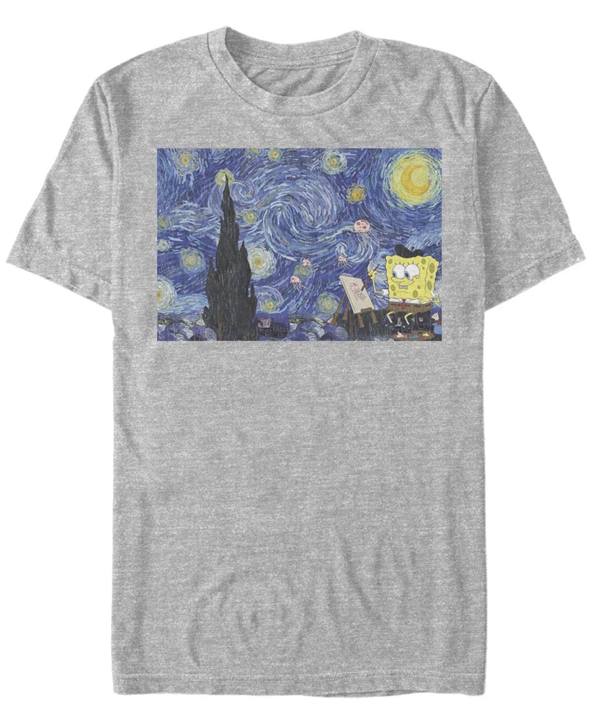 Men's Nickelodeon SpongeBob SquarePants Starry Night Painting Tee, Size: Medium, White Product Image