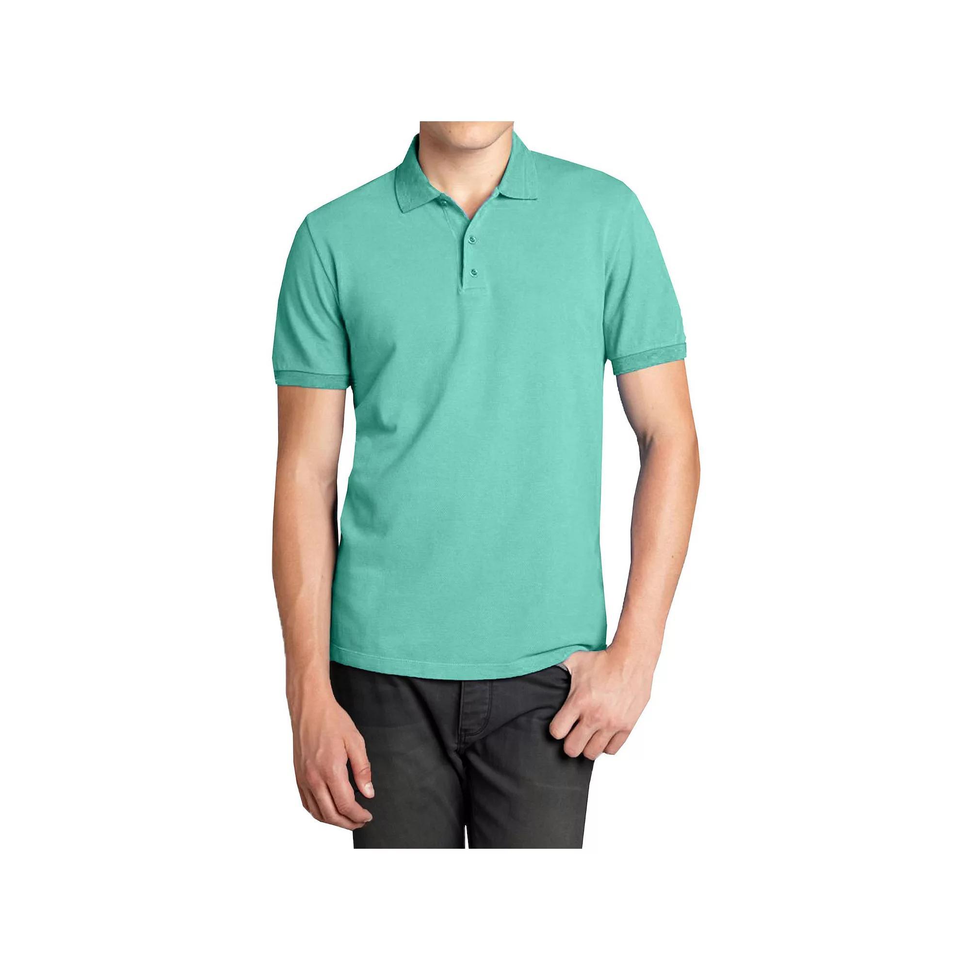 Men's Galaxy Short Sleeve Pique Polo, Size: Medium, Green Product Image
