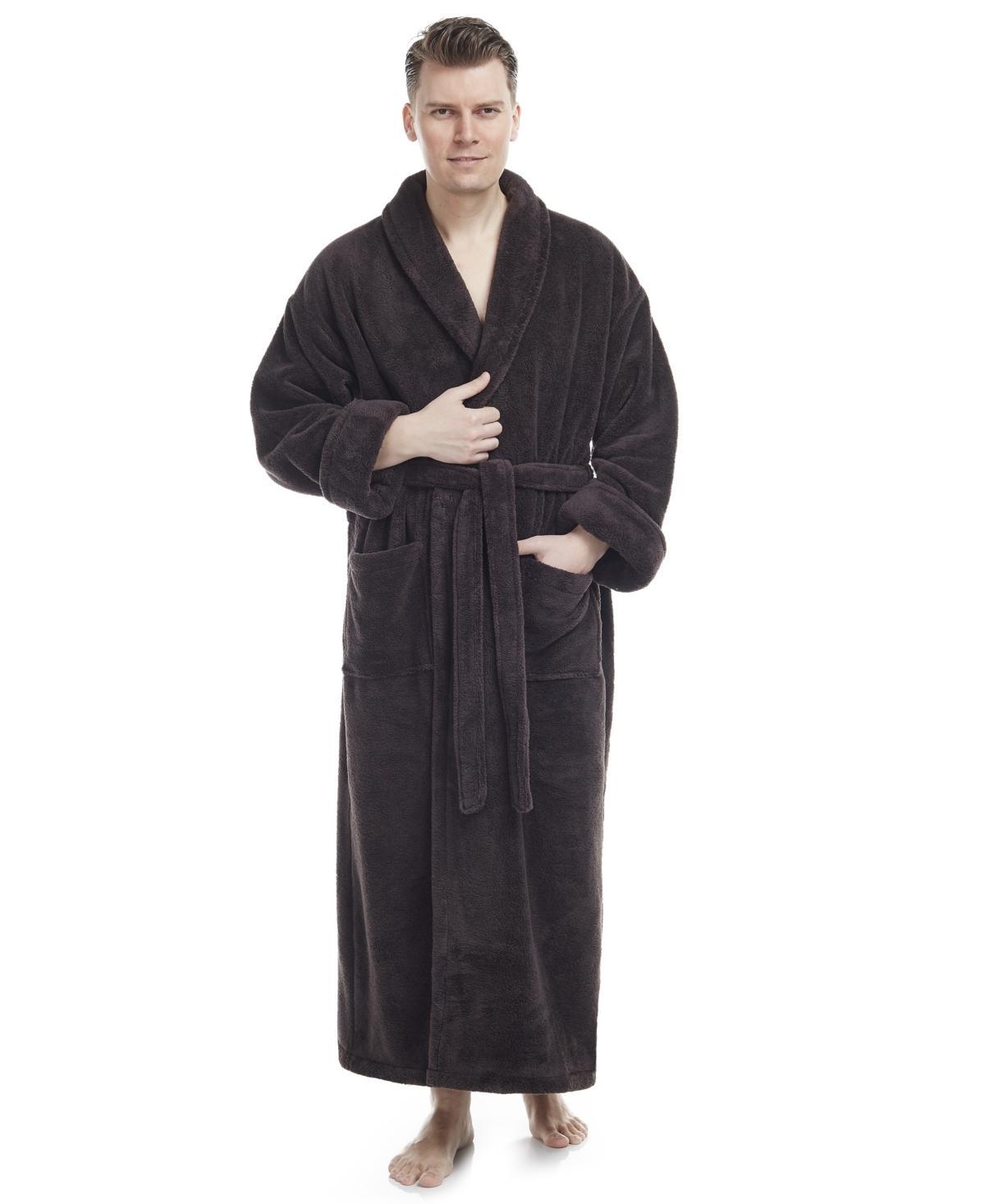Arus Mens Shawl Collar Full Ankle Length Fleece Bathrobe Product Image
