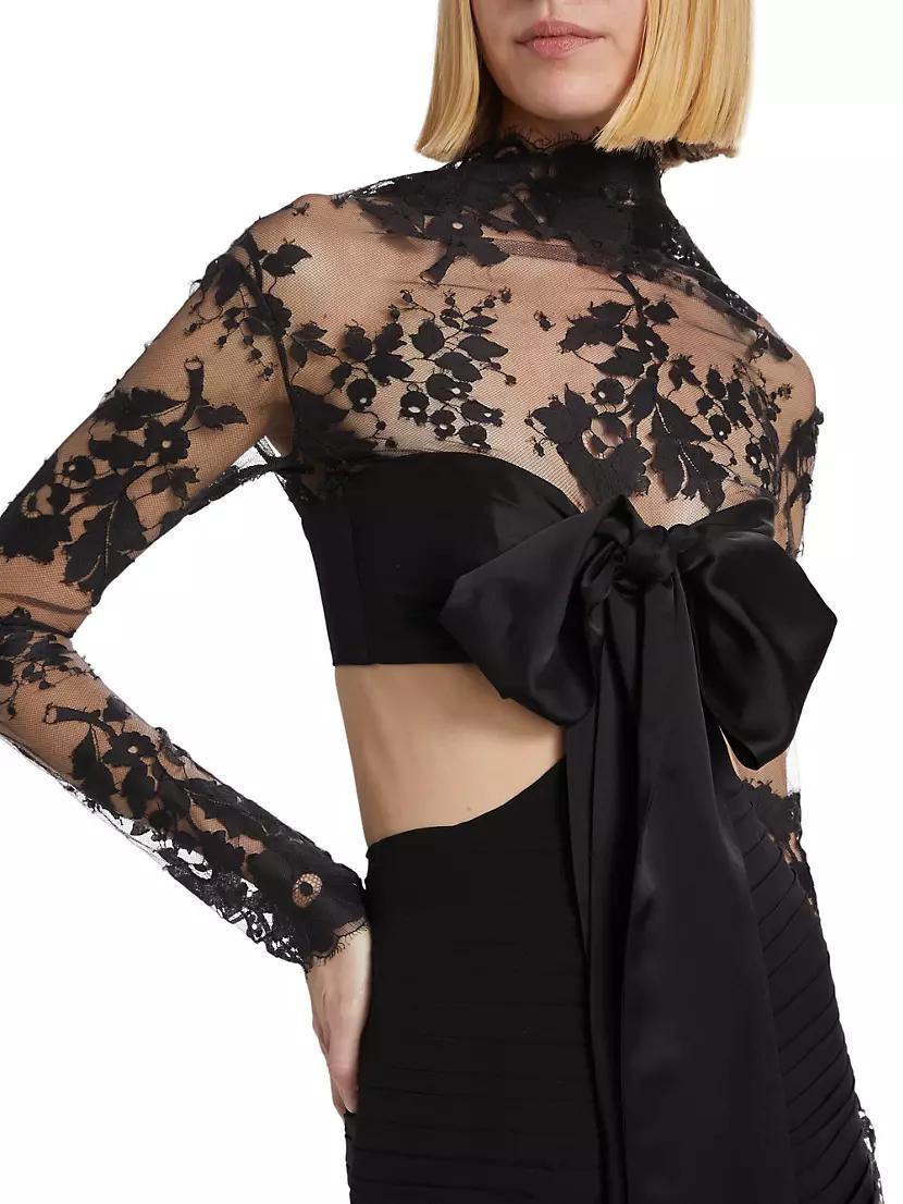 Cut-Out Silk & Lace Gown Product Image