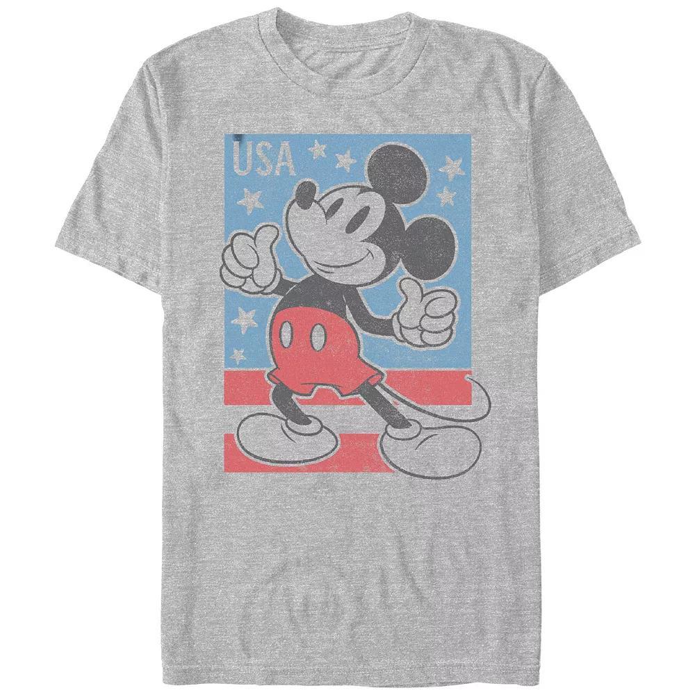 Disney's Mickey Mouse Men's USA Stamp Graphic Tee, Size: XXL, Light Blue Product Image