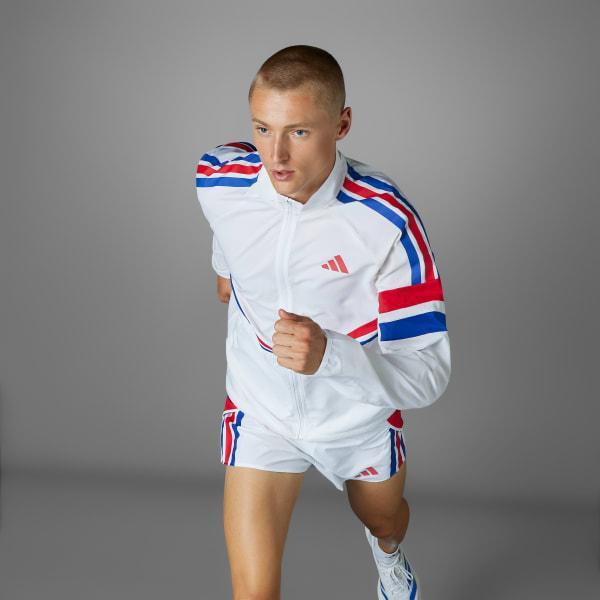 adidas Adizero Retro Running Jacket Blue S Mens Product Image