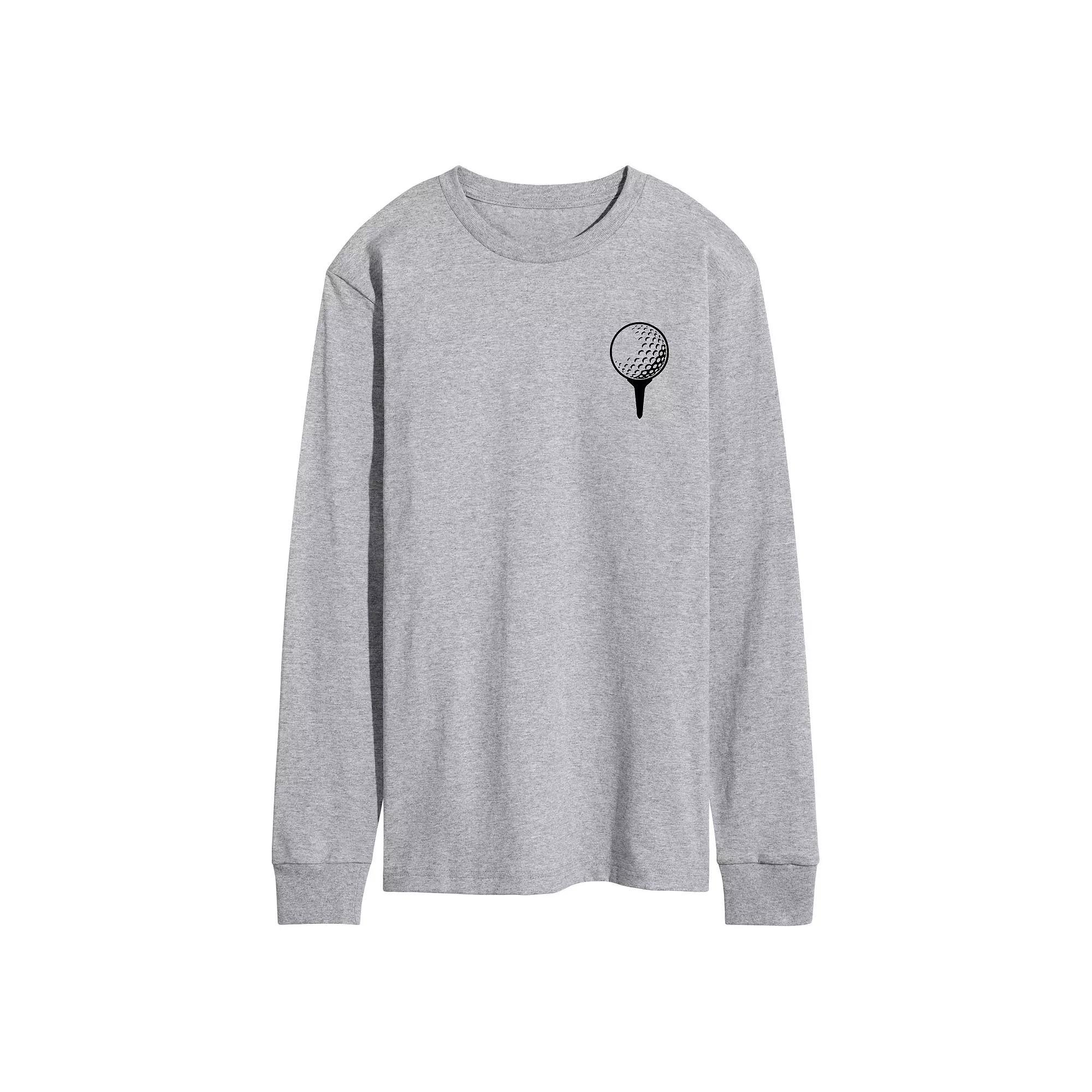 Mens Golf Ball on Tee Long Sleeve Graphic Tee Product Image