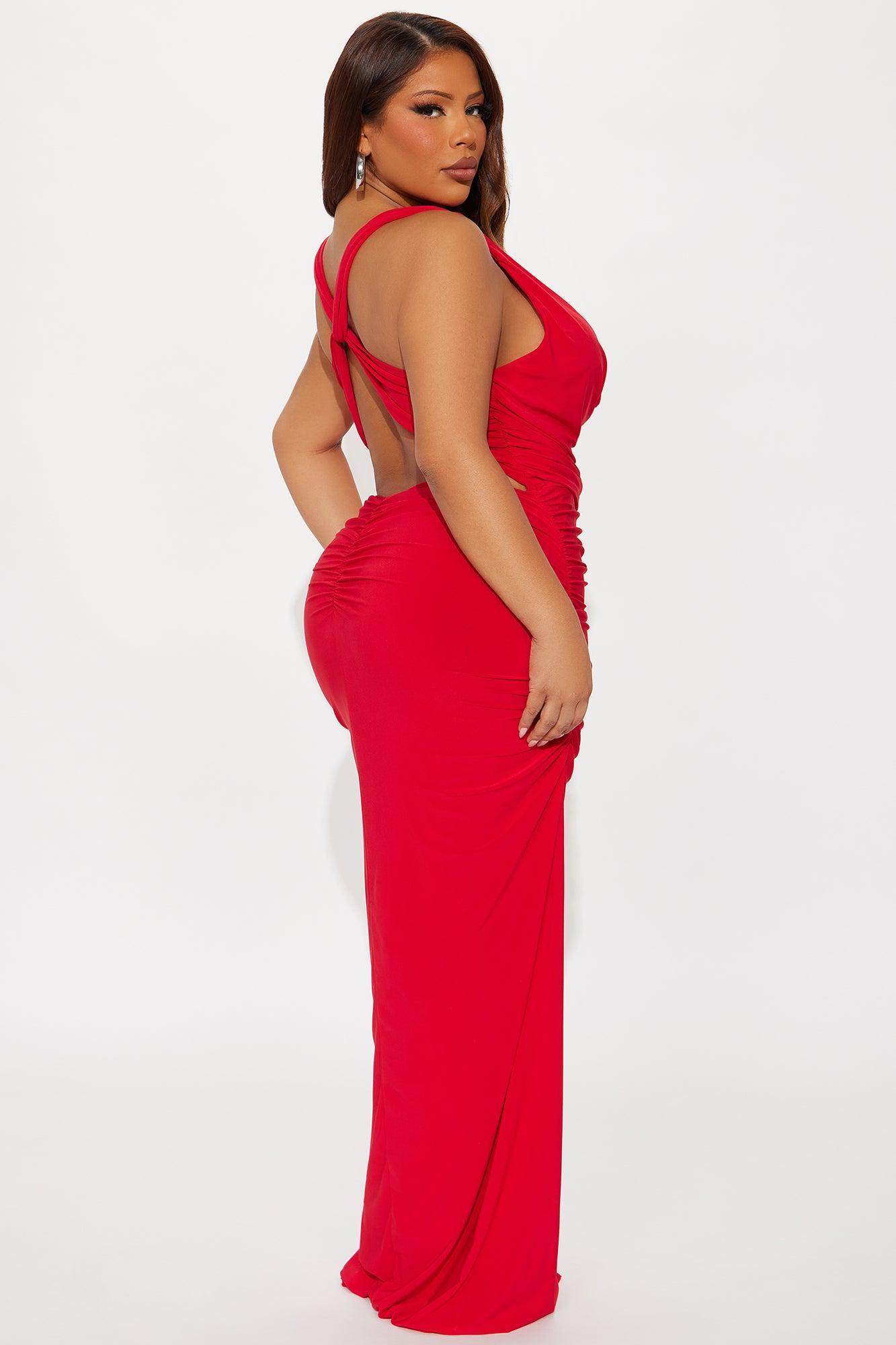 Delilah Backless Maxi Dress - Red Product Image