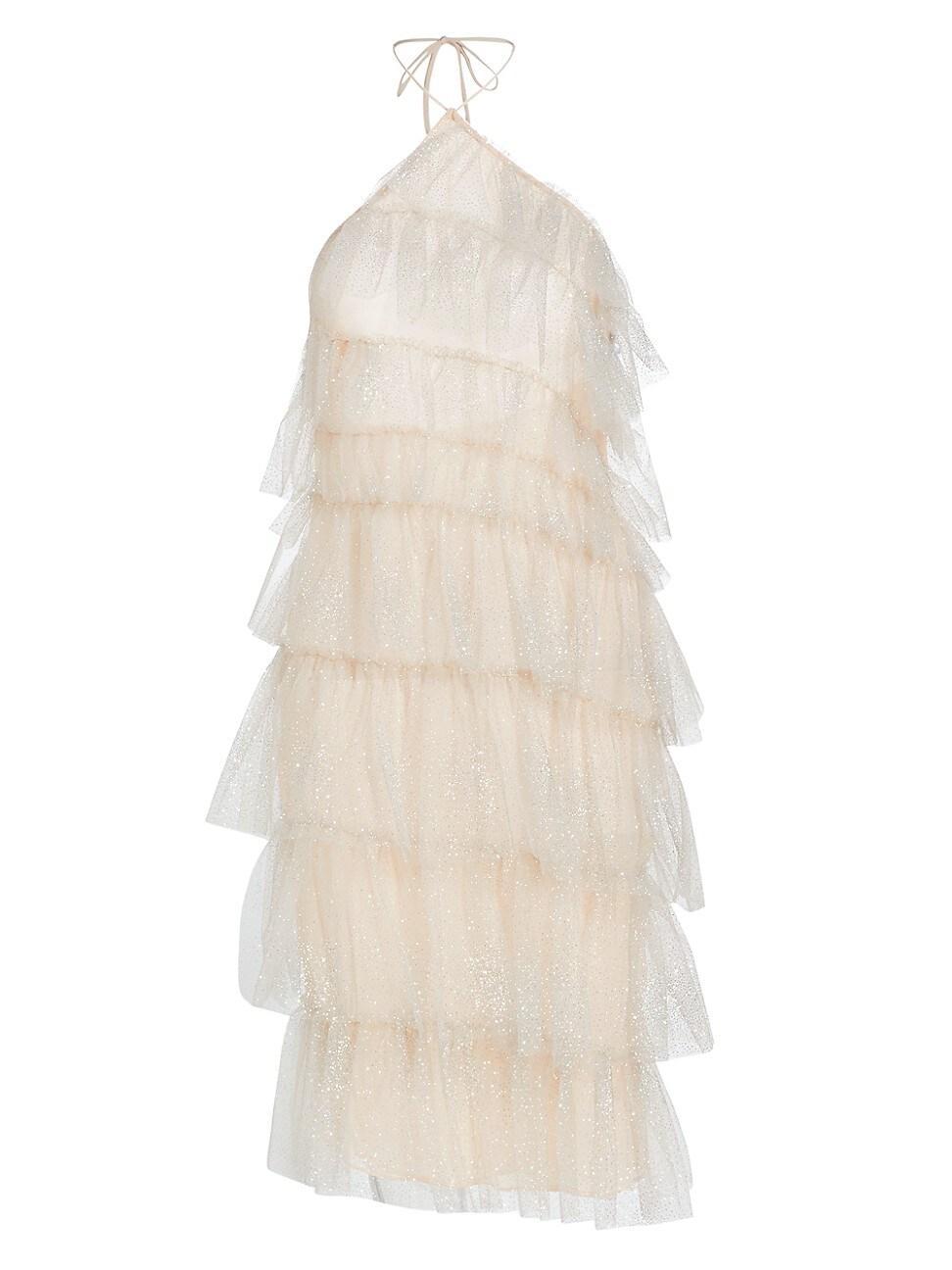 Womens Sparkle Kai Tulle Halter Minidress Product Image