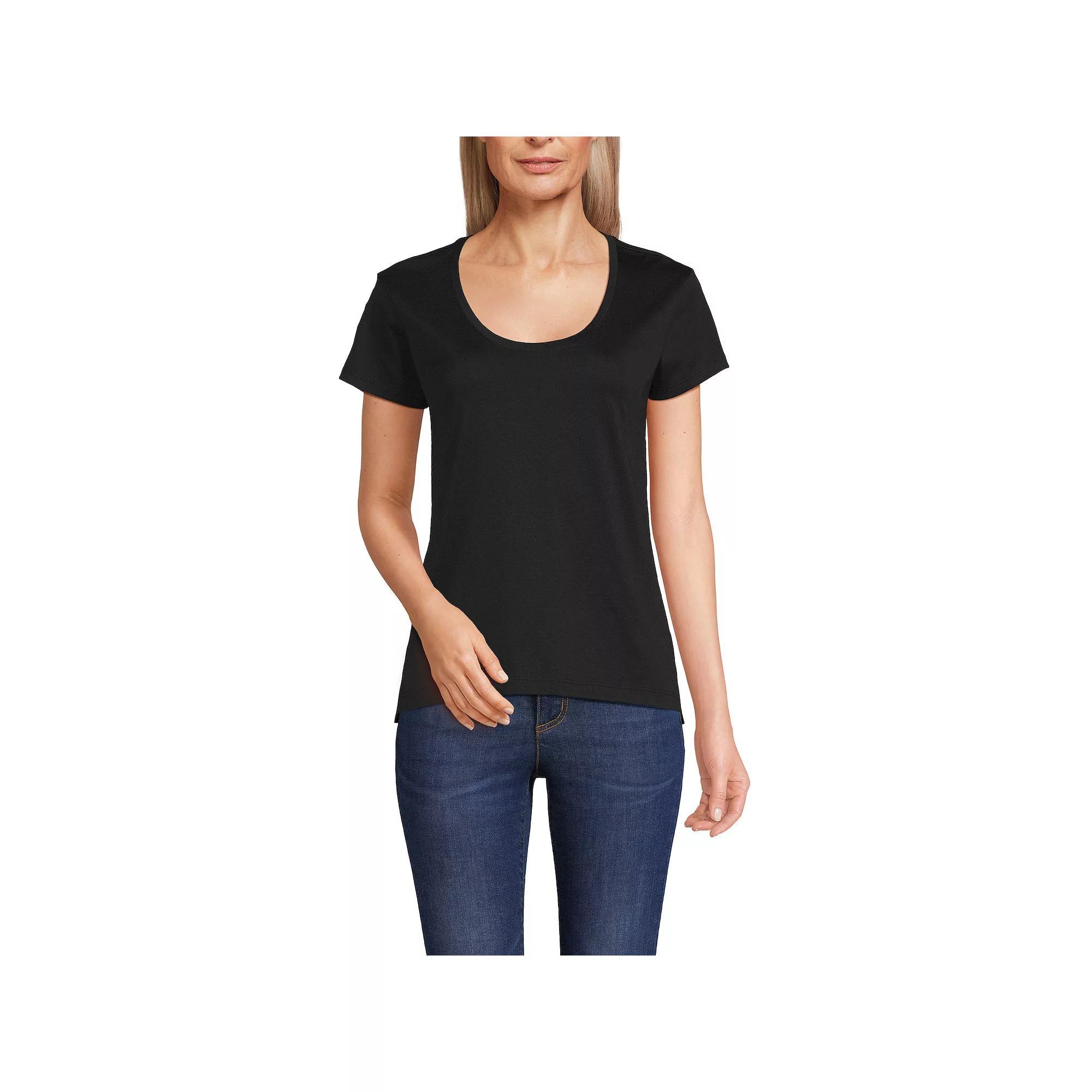 Womens Lands End Short Sleeve Scoop Neck Tee Product Image