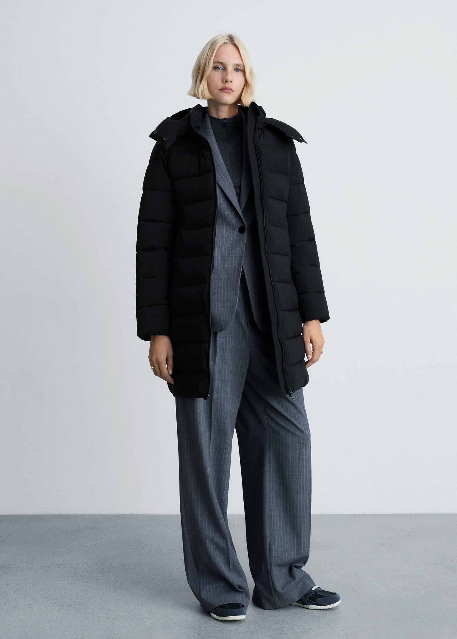 Waterproof padded midi anorak - Women | MANGO USA Product Image