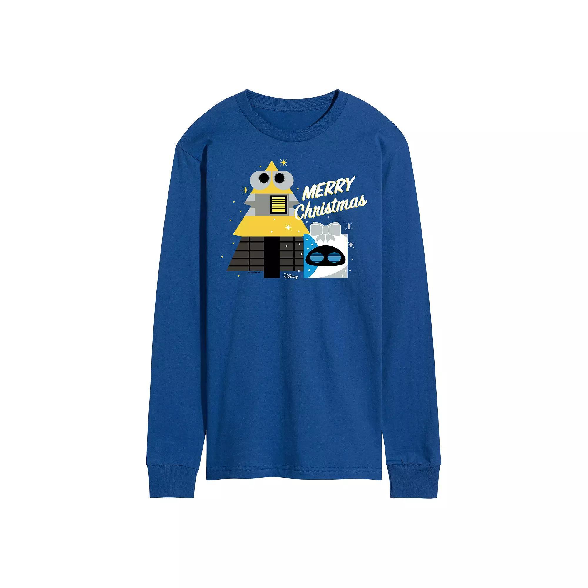 Disney / Pixars WALL-E Mens Merry Christmas Long Sleeve Graphic Tee Product Image