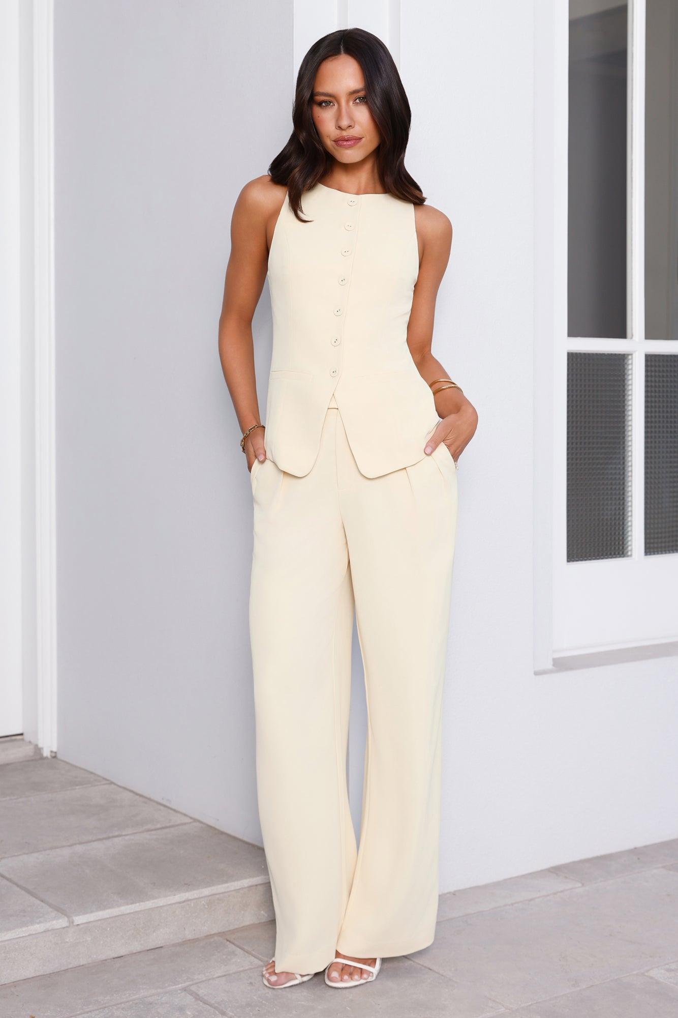 Structure Tailored Vest Top Lemon Product Image