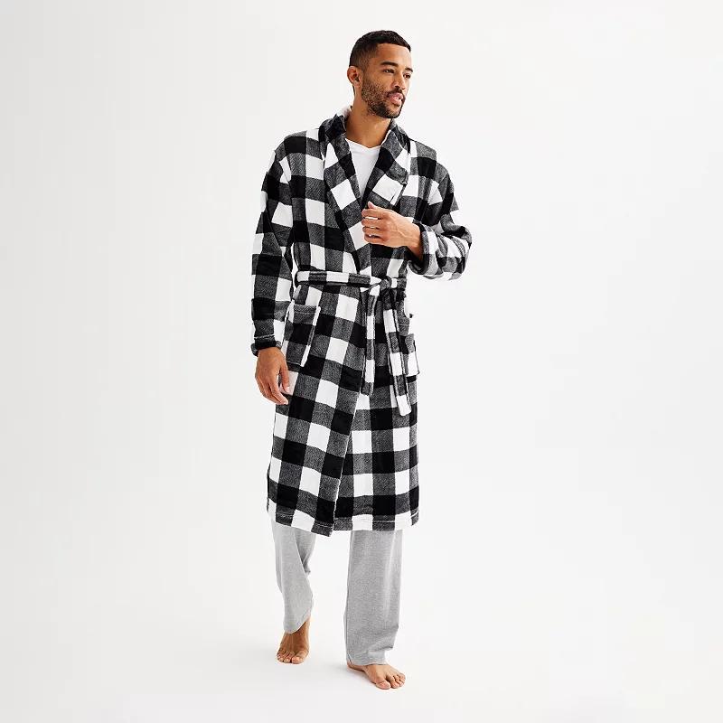 Men's Sonoma Goods For Life® Plush Robe, Size: Small/Medium, Red Buffalo Check Product Image